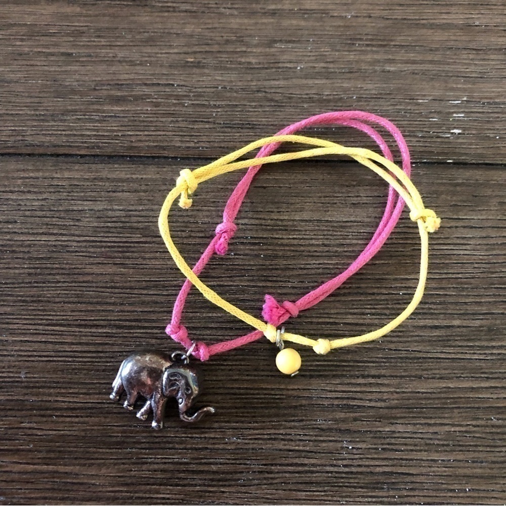Elephant charm bracelet set
